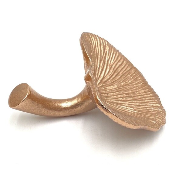 Textured Cast Aluminum Mushroom with Stem Decor Rose Gold Decorative Figure - Picture 4 of 9